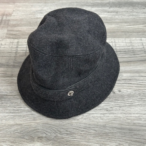 Coach Women's Black Wool Blend Bucket Hat Sz M/L - Picture 1 of 8
